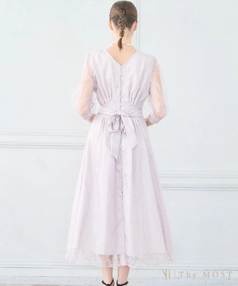 スパンコールがゴージャスでオシャレな半袖 イブニングドレス