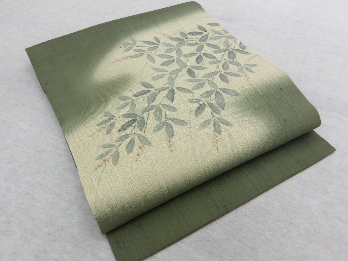 P40547 夏物 手描き 夏紬 名古屋帯 ｃ