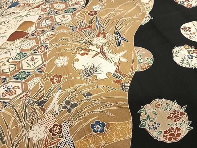 平和屋着物○訪問着 型染め 風景飛鳥文 松竹梅 正絹 逸品 DAAV1174tw