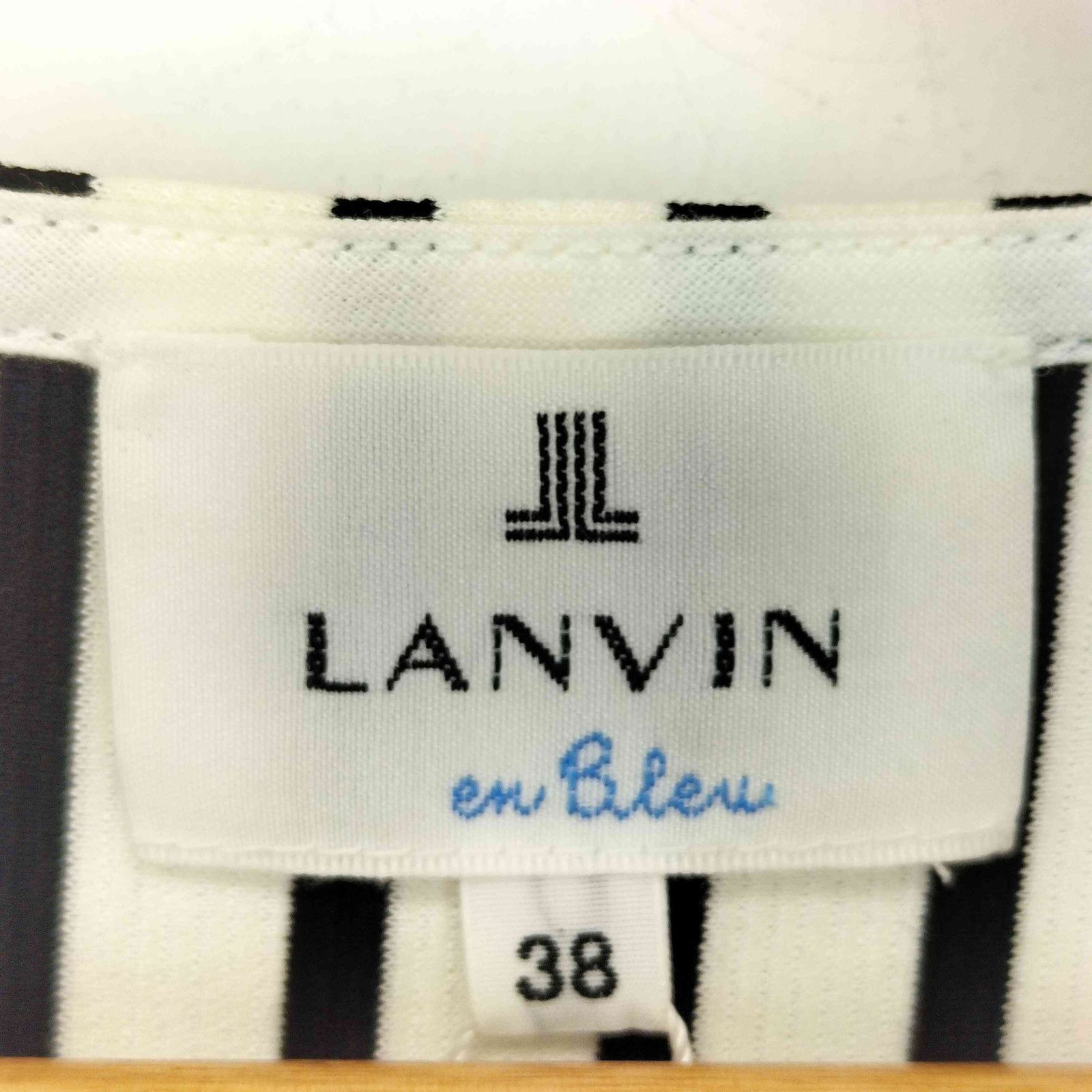 LANVIN en Bleu - 匿名発送　美品　ランバンオンブルー　リボンボーダーカットソー　サイズ38 匿名発送 美品 ランバンオンブルー リボンボーダーカットソー