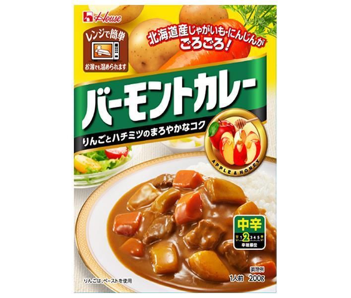 ハウス食品 バーモントカレー 中辛 200g×30個入× 2ケース ｜ カレー 中辛 レトルト食品