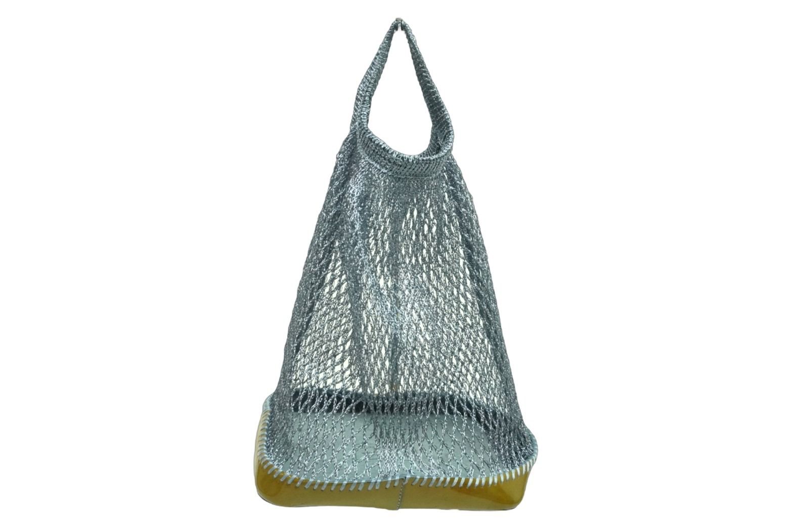 未使用品　PRADA プラダ メッシュ/エナメル ミニバッグ イタリア製 PRADA プラダ メッシュバッグ ミニバッグ ハンドバッグ イタリア製