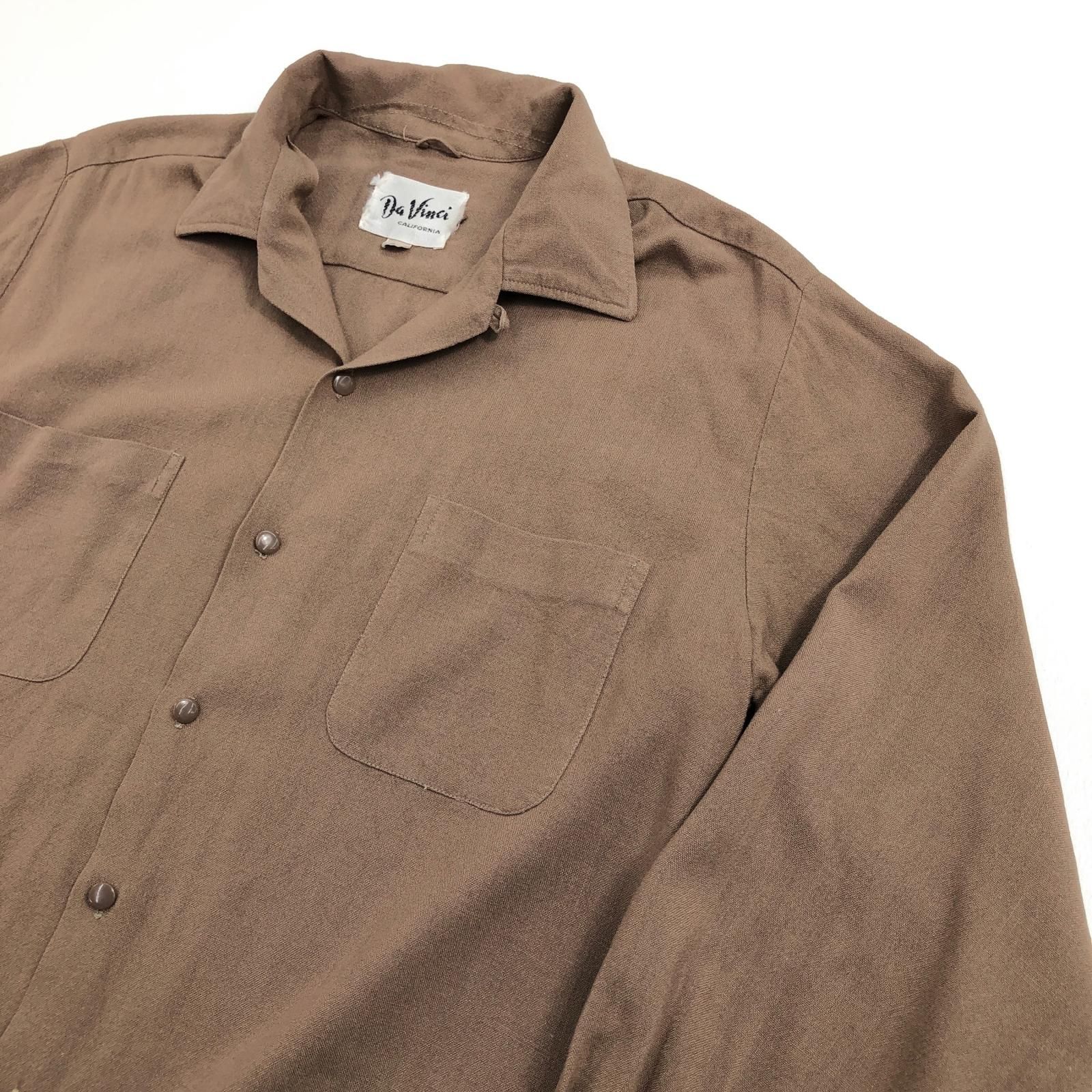 物流センター】 中古 長袖シャツ 60-70年代 DaVinci CALIFORNIA
