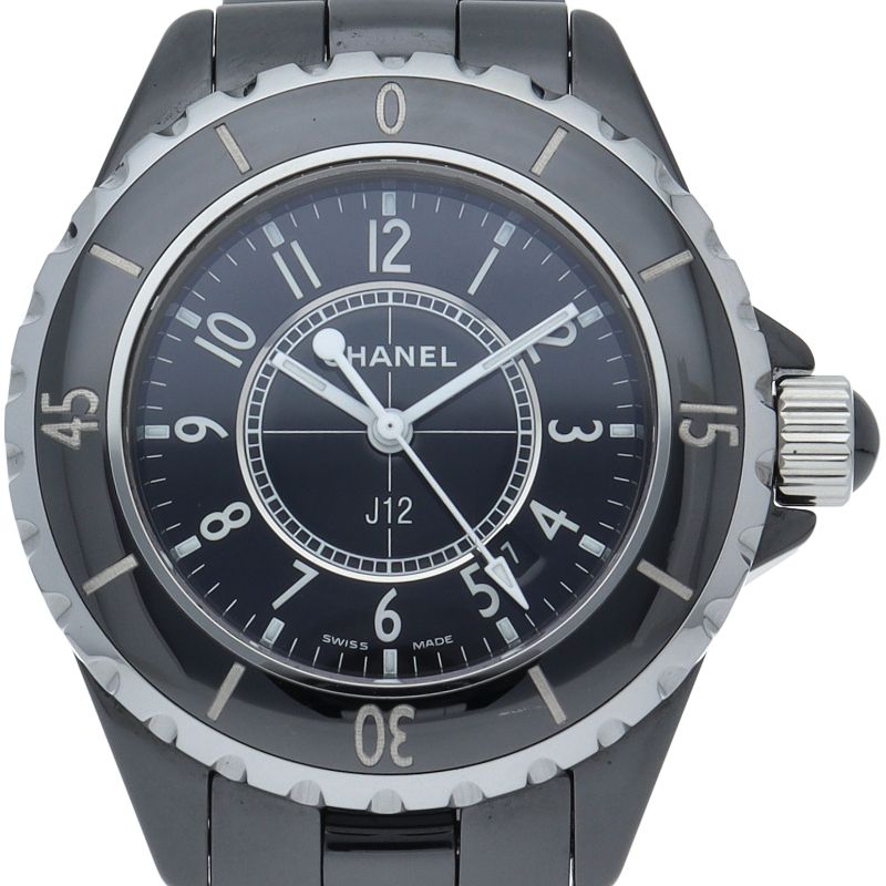 シャネル J12 ウォッチ 33mm H0682  セラミック レディース時計 ブラック 仕上げ済  美品 【中古】