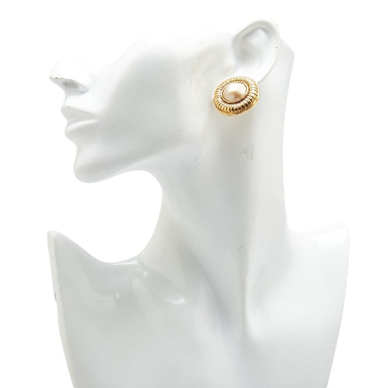 シャネル ラウンド ゴールド メッキ フェイクパール レディース CHANEL  