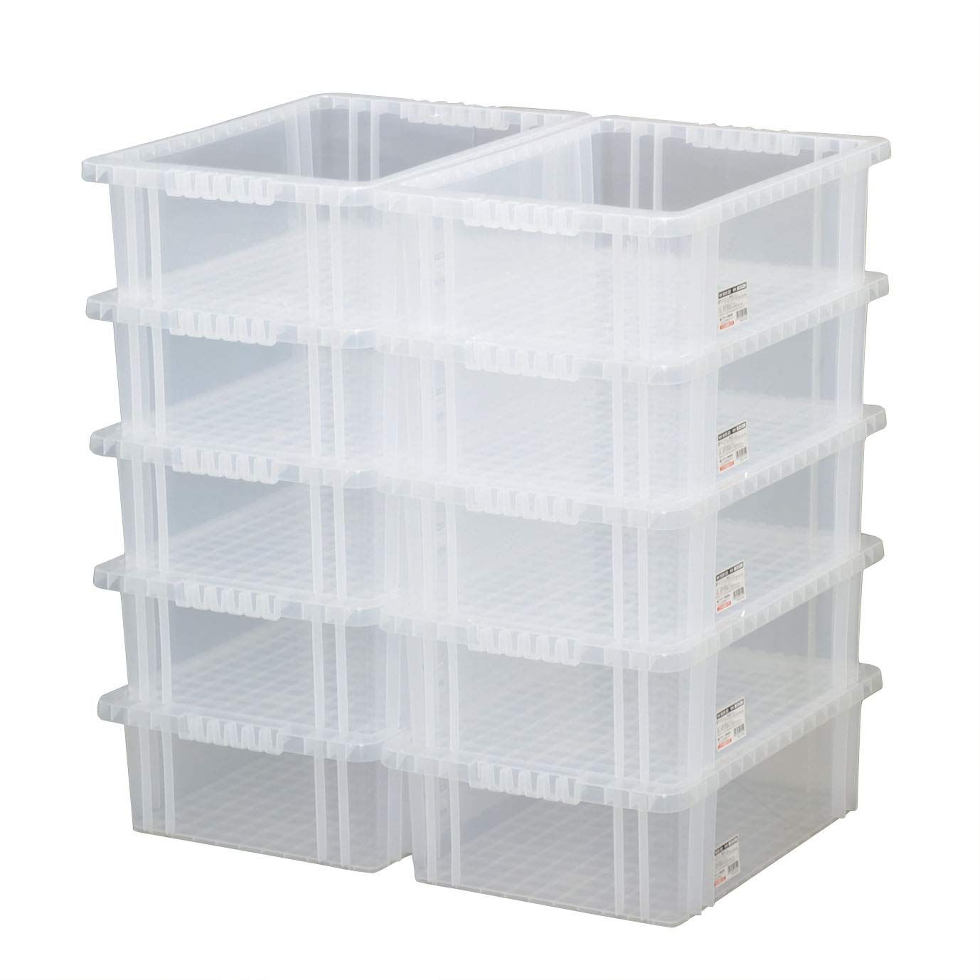 JEJアステージ 収納ボックス NVボックス 22 クリア 奥行53.6×高さ16.2×幅37cm 10個セット