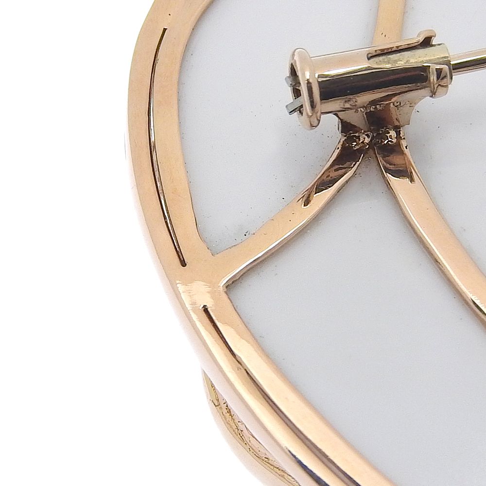 本物保証】 鑑付 新品同様 ハートモチーフ ブローチ 17.0g K18PG  