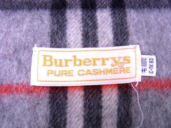 □極美品□ Burberrys バーバリーズ カシミア チェック柄 フリンジ