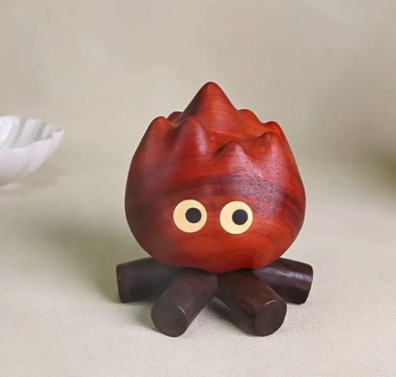 小さな薪の山 カシファ フィギュア かわいい 原木 創造的 ギフト インテリア 装飾 火の炎 リビング 车内用 フィギュア