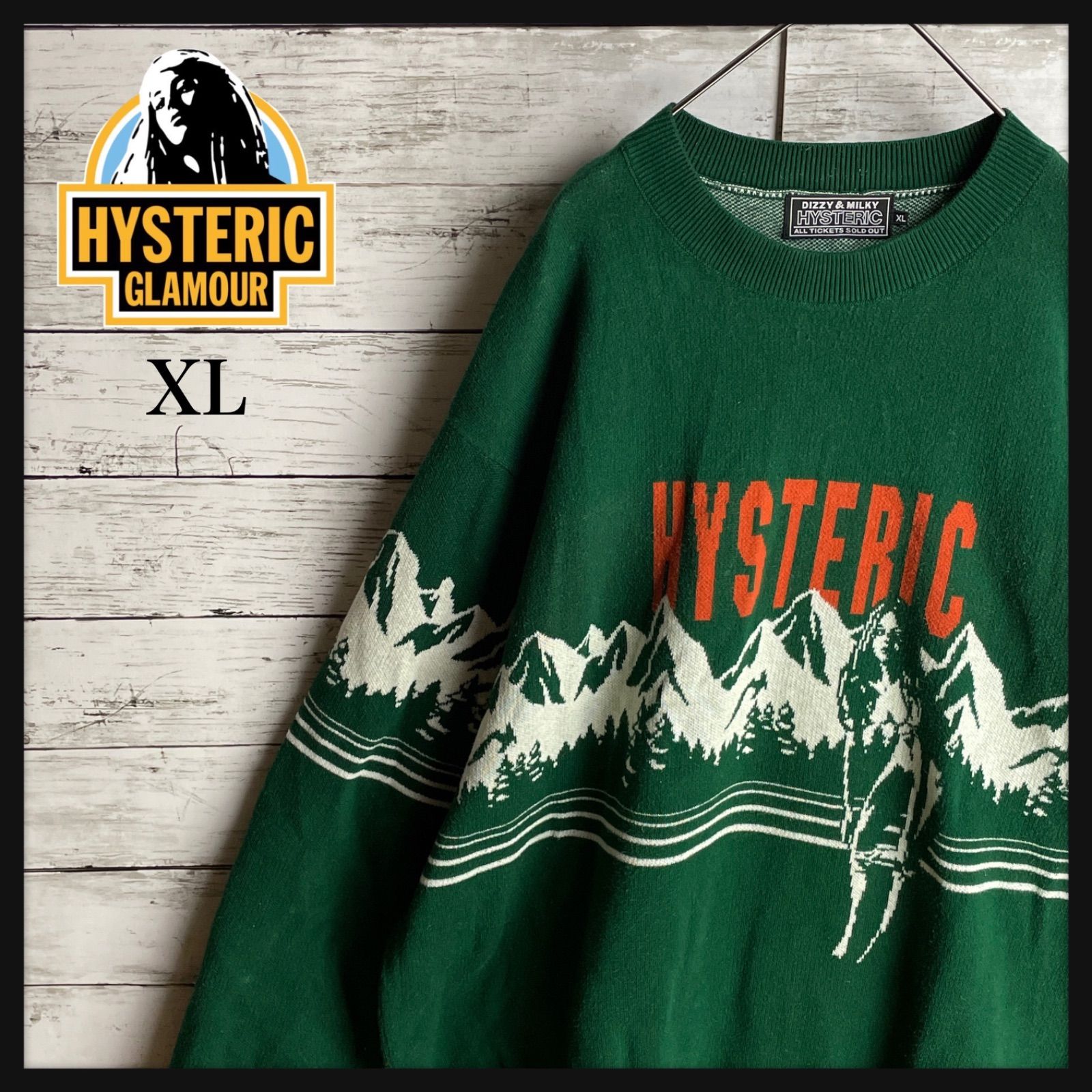 02398【美品・ＸＬ】ヒステリックグラマー / HYSTERIC GLAMOUR☆ヒスガール コットンニットセーター カウチン風デザイン - メルカリ