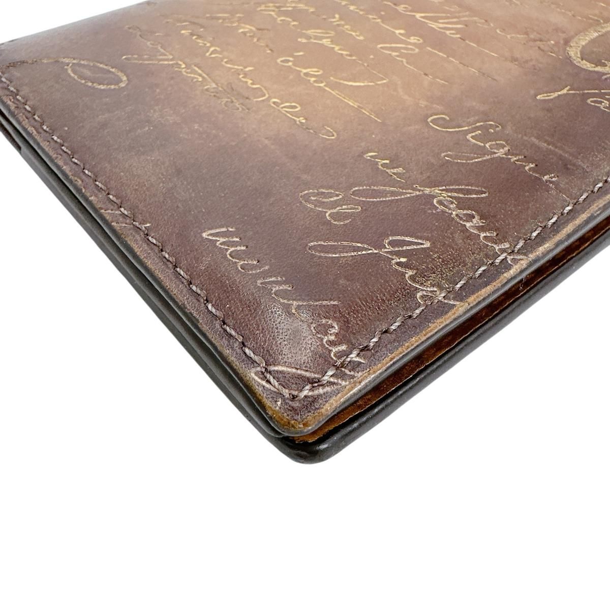 ベルルッティ Berluti 長財布 カリグラフィ 二つ折り ブラウン ベルルッティ 2つ折り長札入れ カリグラフィ 長財布 Berluti ブラウン