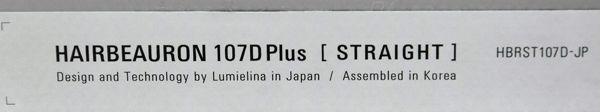  Bioprogramming ルミエリーナ 107 D Plus JP ヘアビューロン ストレートヘアアイロン ヘアアイロン