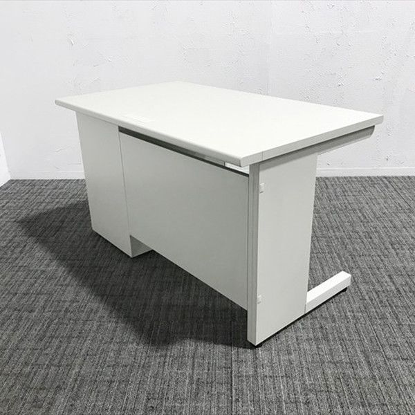 片袖デスク 3段袖 オフィスデスク W1200 ライオン事務器 ライトグレー