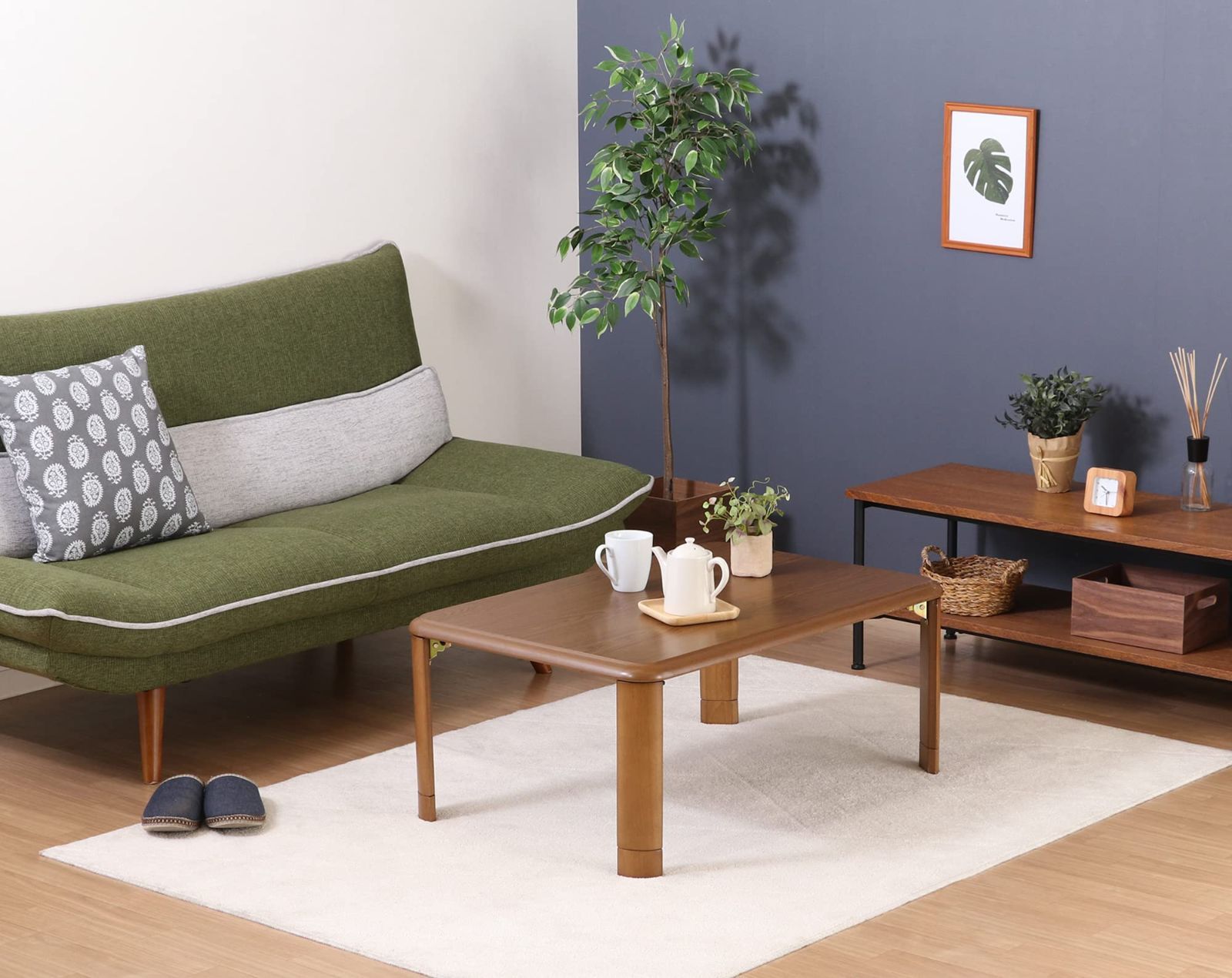 2度着用 不二貿易 折りたたみテーブル ローテーブル 高さ調節 角が丸い 幅90×奥行60×高さ33 38cm ミディアムブラウン 10036 新作大特集！