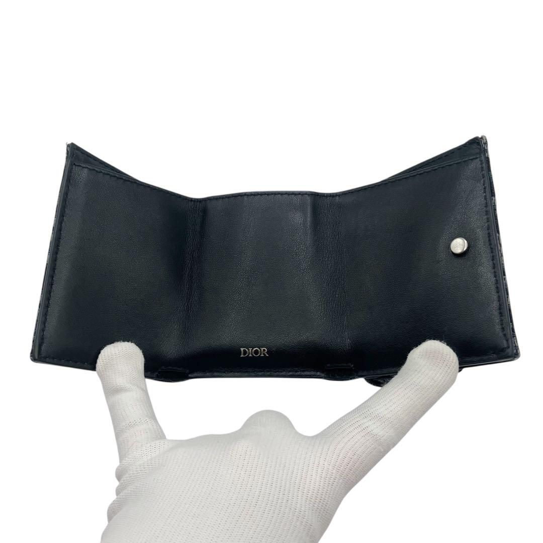 未使用品 Christian Dior ディオール オブリーク 二つ折り短財布 DIOR 二つ折り財布 オブリーク