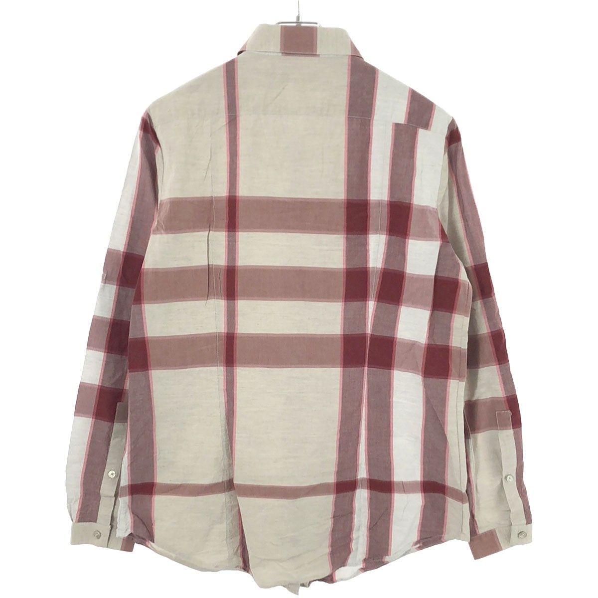 BURBERRY BRIT バーバリーブリット メガチェック長袖シャツ レッド系 L 