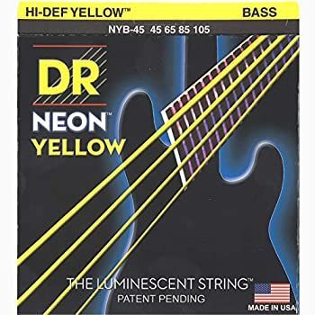 -非常に良い DR ベース弦 NEON ニッケルメッキ イエロー カラー コーテッド .045-.105 NYB-45