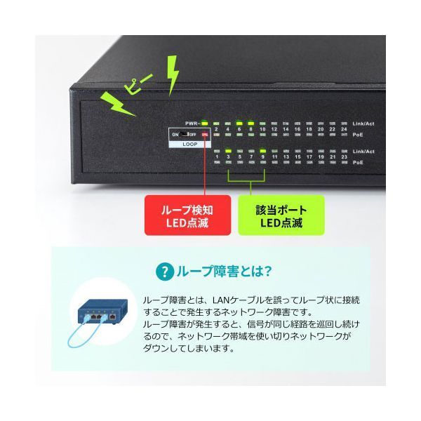 ブラック LAN-GIGAPOE2401