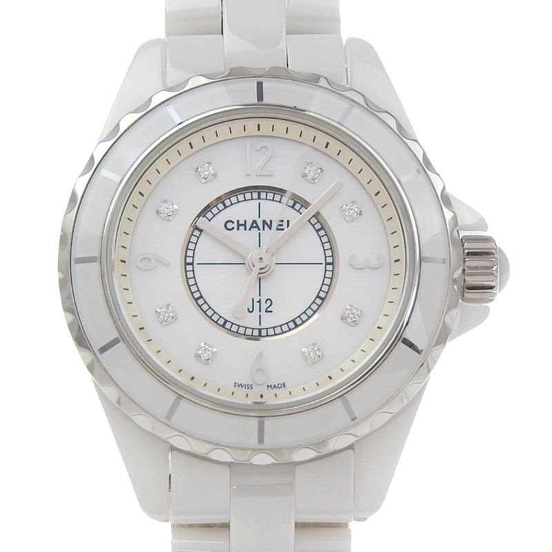 シャネル CHANEL J12 レディース クォーツ 腕時計 セラミック/SS 8P  