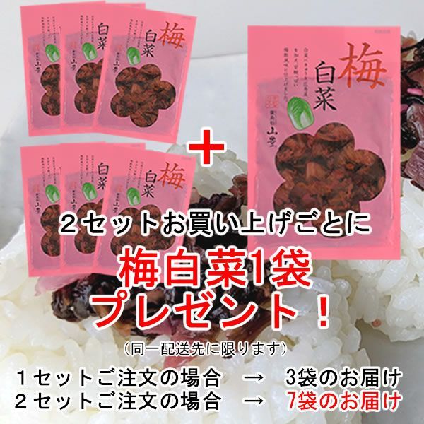 【３袋】⭐TVで紹介 ⭐有吉さん即購入!梅白菜（100ｇ×3）／🎁２セット同時購入で1袋プレゼント！／日本三大漬菜・広島菜を使用した梅酢風味のお漬物／ありがとん屋／テレビ　お弁当　おにぎり　ご当地　茶漬け　パスタ