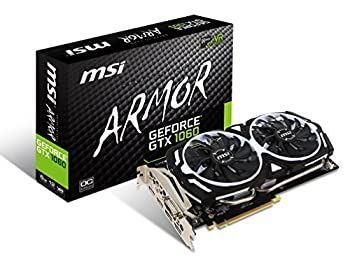 【中古】「非常に良い」MSI Computer GTX 1060 ARMOR 6G OCV1 NVIDIA GeForce GDDR5 DVI/2HDMI/2DisplayPort PCI-Express Video Card [並行輸入品]