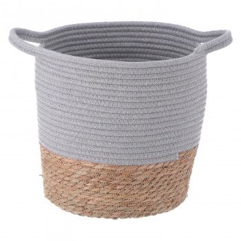 ひーひー 良い 不二貿易 C/D:45393 鉢カバー コットン/ガマ 7号 GY