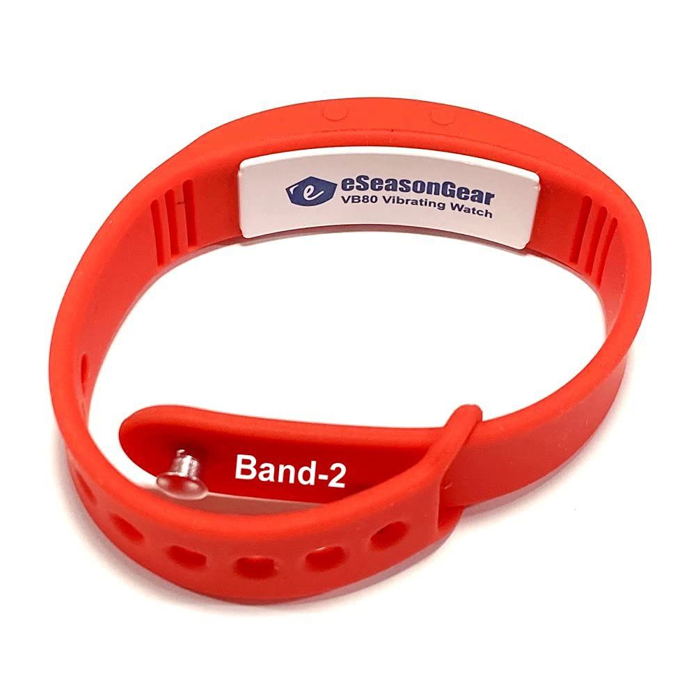 eSeasonGear VB80 8 アラーム 振動 腕時計 静音 振動 シェイク ウェイク ADHD 薬 リマインダー レッド-LサイズB2 Small 4.5-7.5 |11-19cm Large 6.5-8.5 |16-21cm