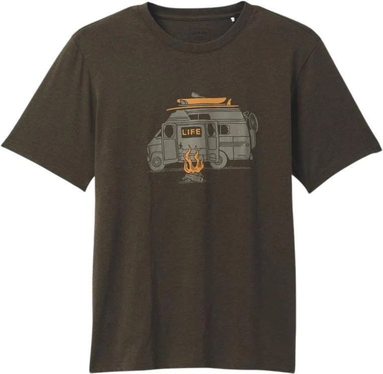 ★prAna プラナ クライミングTシャツ ボルダリング Will Travel Journeyman 2 アウトドアアクティビティ バンライフ キャンプ Size:S Grey prAna Will Travel Journeyman 2 Men's T-Shirtsプラナ ウィル