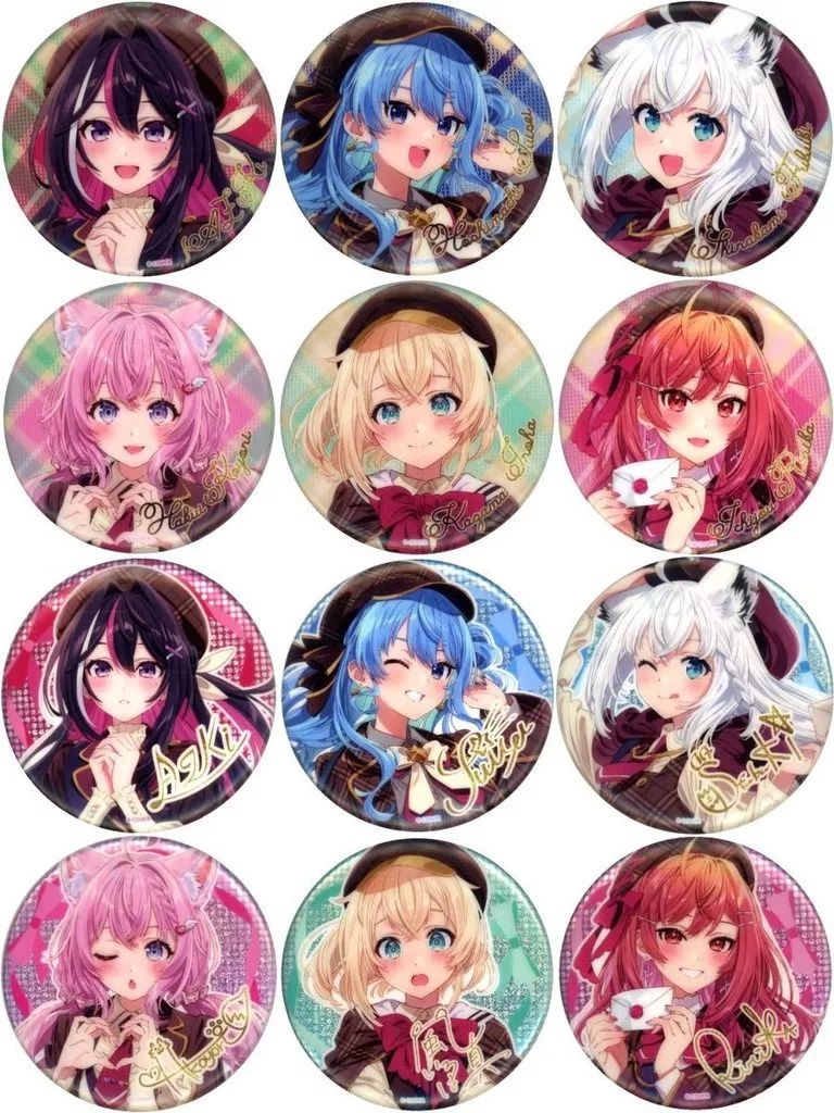 ホロライブ HMV バレンタイン ランダム缶バッジ 風真いろは8個 Art