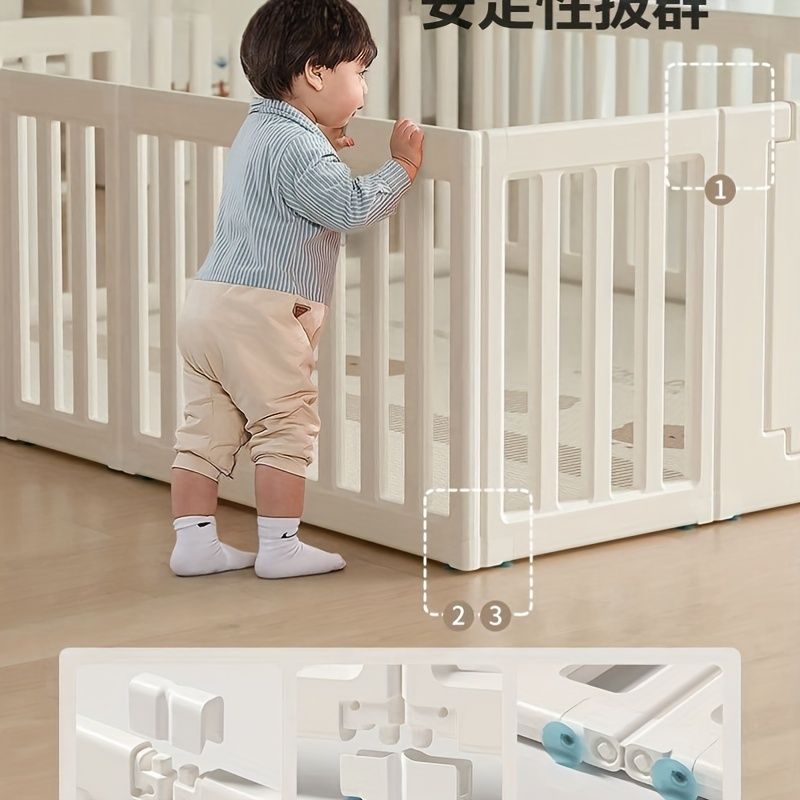 ベビーサークル 内径150*180cm 変形 収納棚付き ベビーゲート ドア付き ベビーフェンス プレイヤーの簡単な組み立て フェンス 子供用 内径150*180cm