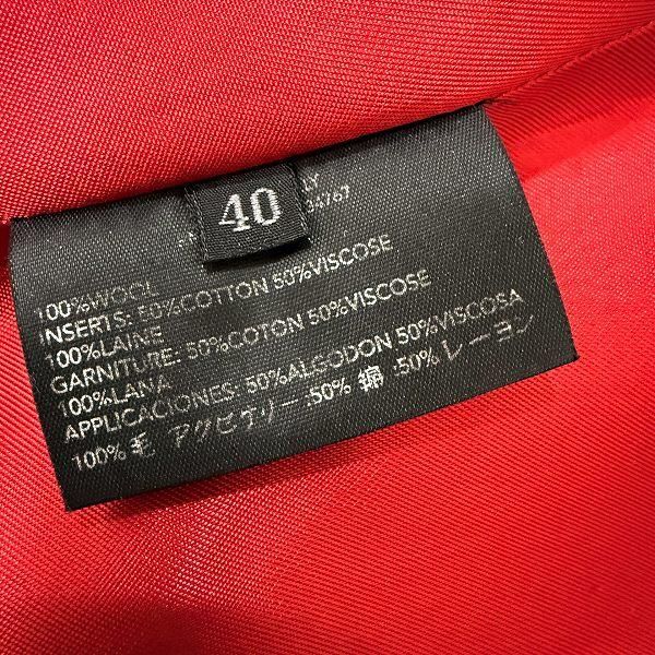 wnc プラダ PRADA コート 40 赤系 ロング イタリア製 レディース