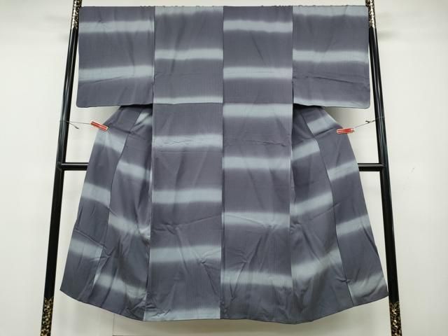 平和屋着物●男性 小紋 横段霞文 暈し染め 正絹 CAAX4782ut