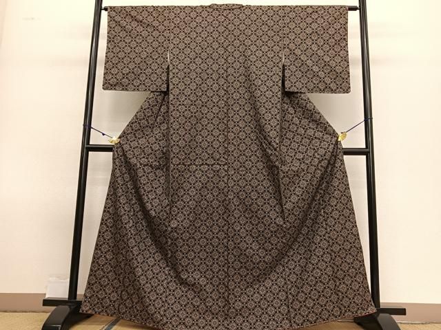 平和屋着物○本場大島紬 一元7マルキ 変わり縞 正絹 逸品 AAAW4071np