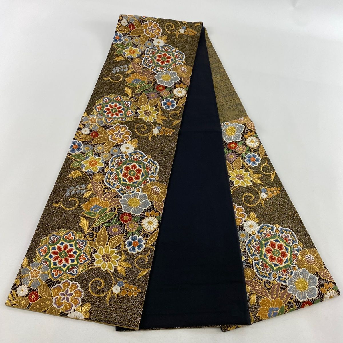 A42新品未使用　美品袋帯　箔　金糸　多彩　　唐草紋　正絹 A42新品未使用 美品袋帯 箔 金糸 多彩 唐草紋 正絹 楽天市場】袋帯