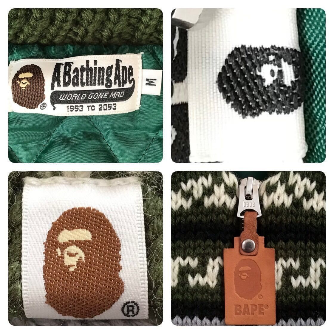 APE HEAD カウチン ニット ジャケット Mサイズ a bathing ape