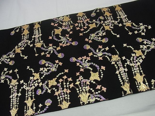 期間限定セール20％off○最高級 龍村平蔵製 本袋帯 千代乃冠錦 黒地