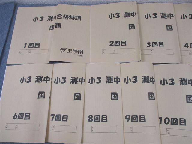 浜学園　灘合格特訓　国語　小3 全１２回分 浜学園 小3 灘中合格特訓 国語 1～12回分 通年セット/テスト11