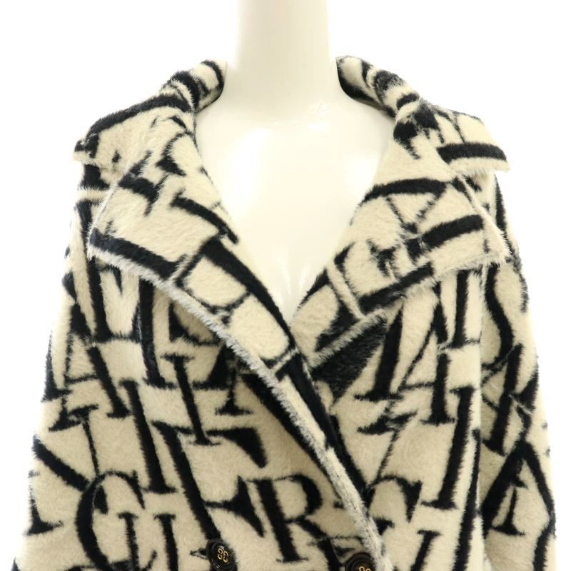 エリザベッタフランキ ELISABETTA FRANCHI ロゴ 総柄 ケープ コート 40  