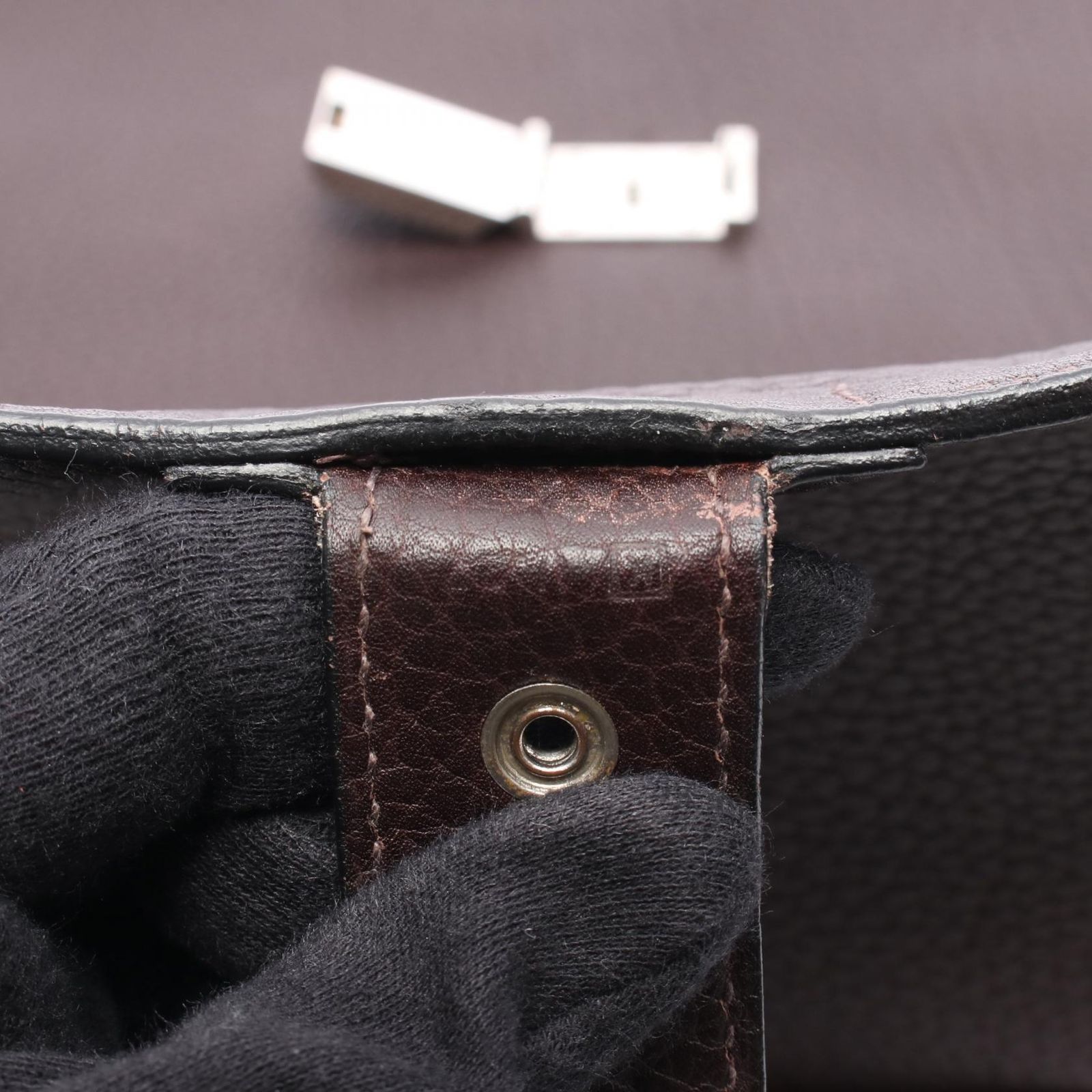 エルメス HERMES ビジネスバッグ サックアデペッシュ41 エベヌ レザー 
