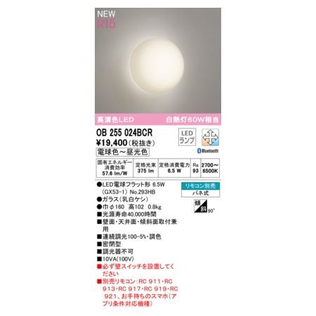 【新品・7営業日以内発送】オーデリック ODELIC OB255024BCR ランプ別梱包【沖縄離島販売不可】