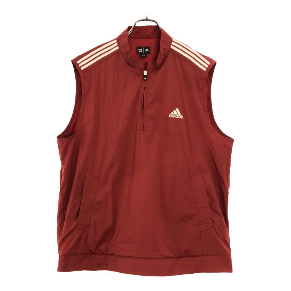 アディダス ゴルフ ハーフジップ ベスト L レッド系 adidas メンズ 古着 【240316】 メール便可
