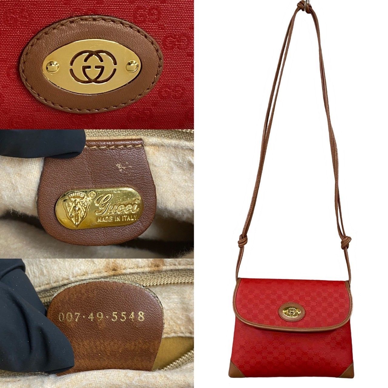 極 美品 GUCCI オールドグッチ ヴィンテージ マイクロ GG ロゴ 金具 