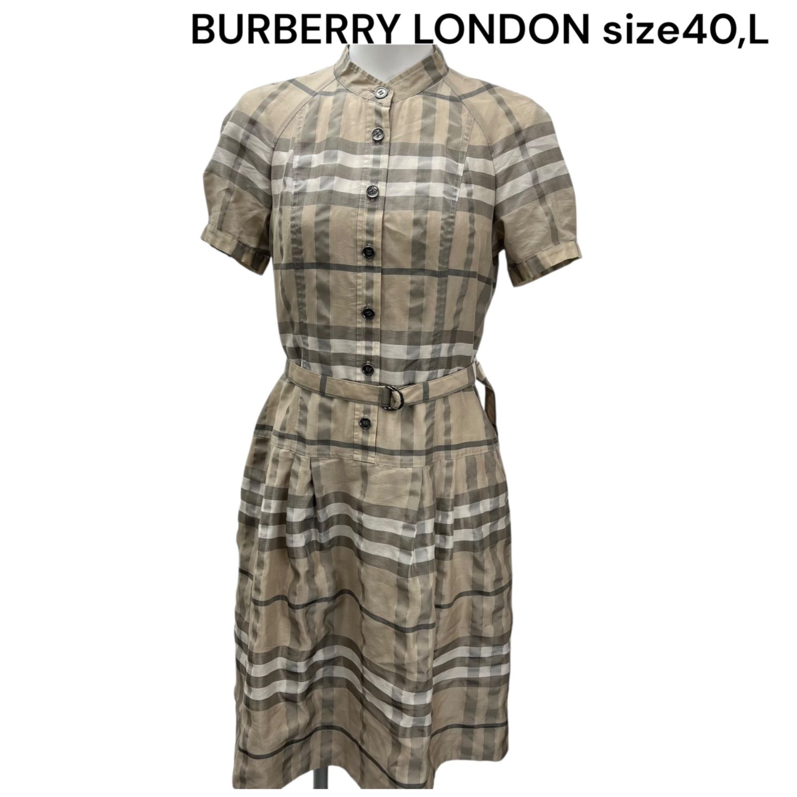 美品 BURBERRY LONDON バーバリーロンドン シルク混 リネン 2B 