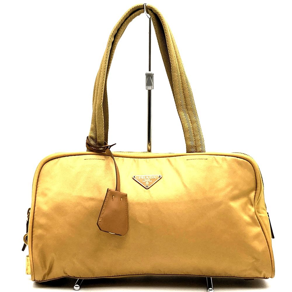 PRADA プラダ ハンドバッグ トートバッグ ナイロン ベージュ 鍵