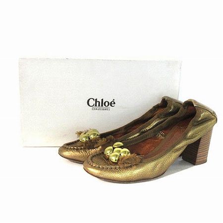 Chloe クロエ 本革レザーパンプス チャンキーヒール黒/23.5cm Chloé Janisパンプス | Chloé JP