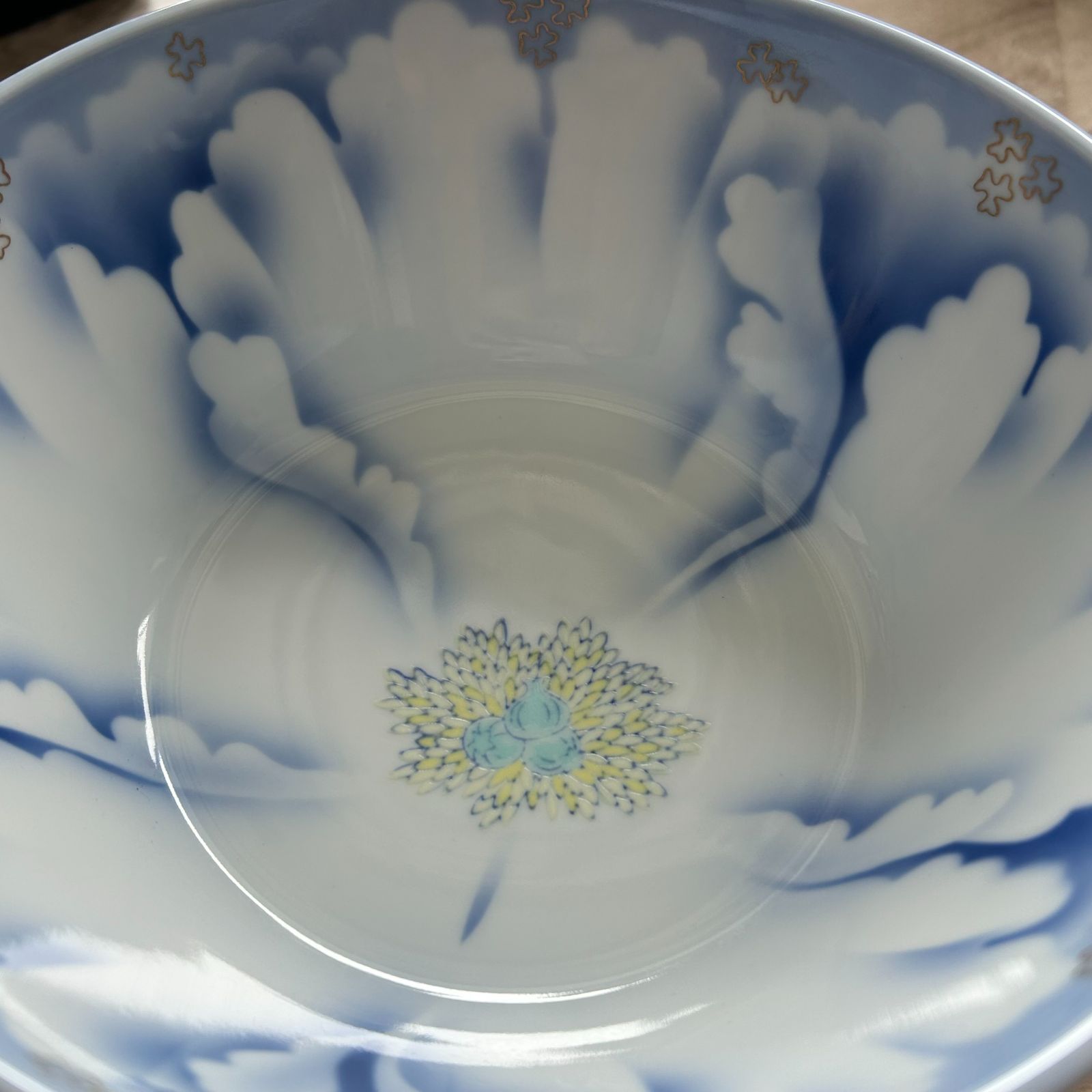 深川焼 官窯牡丹金ミル 深鉢 プレート 深皿 深川製 箱付き