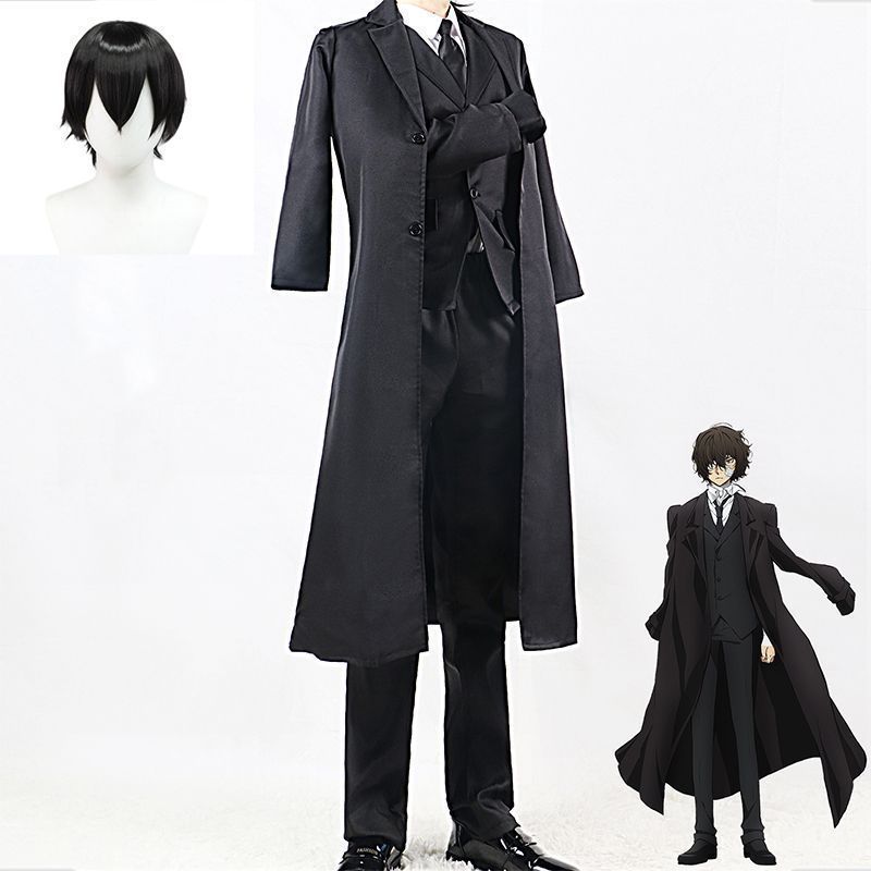 文豪ストレイドッグス 太宰治 コスプレ衣装 ウイッグ付き舞台服 日常着 コスチューム 仮装 学園祭 文化祭