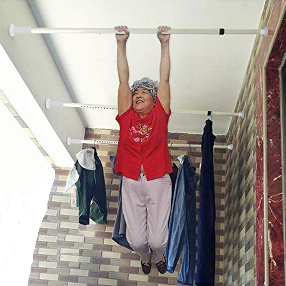新品 最新改良バージョン突っ張り棒多機能伸縮物干し 強力極太タイプ 突っ張り棒 つっぱり棒 カーテン 物干し竿 伸縮 太 つっぱり棒 クローゼット ボール カーテンロッド シャワーカーテン