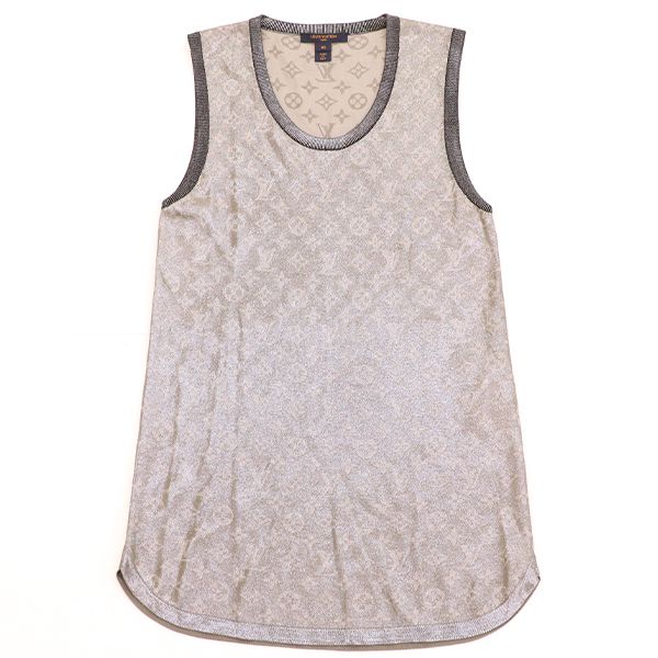 ルイヴィトン LOUIS VUITTON モノグラム タンクトップ シルク他 シルバー サイズXS メンズ yy 4000066800900016