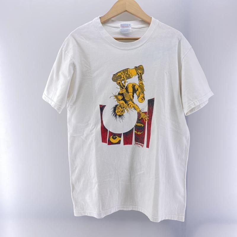 即決 M 90s スラッシャー THRASHER PUSHEAD Tシャツ パスヘッド